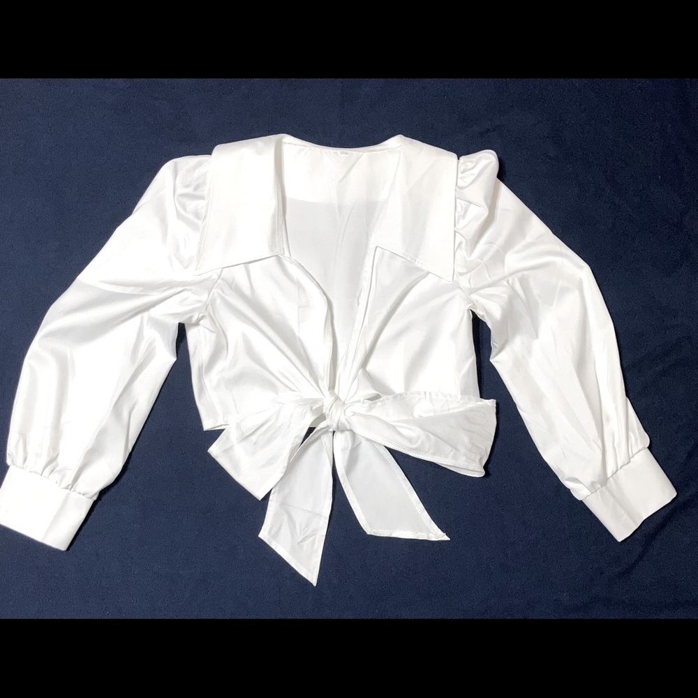 White Wrap-Tie Blouse